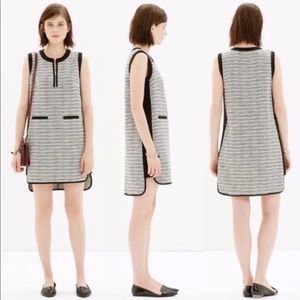 Madewell Tweed Weave Shift Dress Black White Size 2